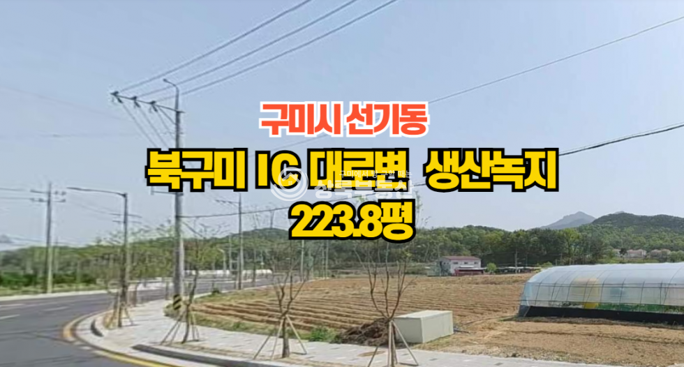 경북 구미시 선기동 북구미IC대로변 생산녹지 토지 매매 매물번호 10433 사진 1