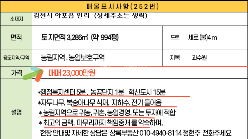 경북 김천시 아포읍 인리 아포논공단지 옆 토지 매매 매물번호 10393 사진 5