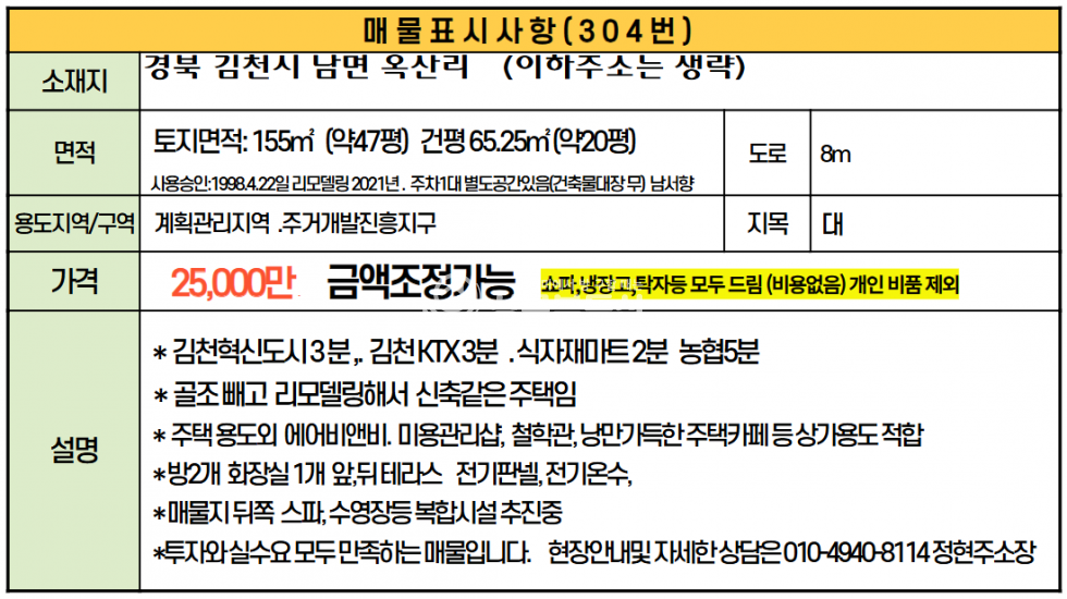 경북 김천시 남면 옥산리 ktx 뒷편 주거개발진흥지구 전원주택 매매 매물번호 10493 사진 14