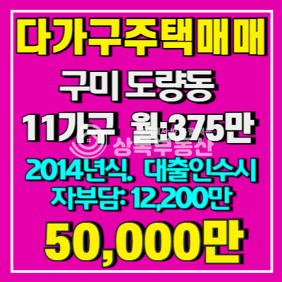 경북 구미시 도량동 321-28 거품없고,수익률높은 다가구주택매매 매매 매물번호 10504 사진 1