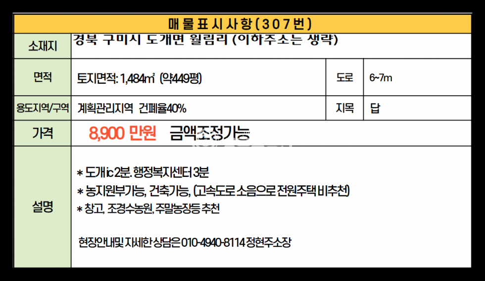 경북 구미시 도개면 월림리 도개ic 2분 소형창고,농지원부 추천토지 매매 매물번호 10512 사진 11