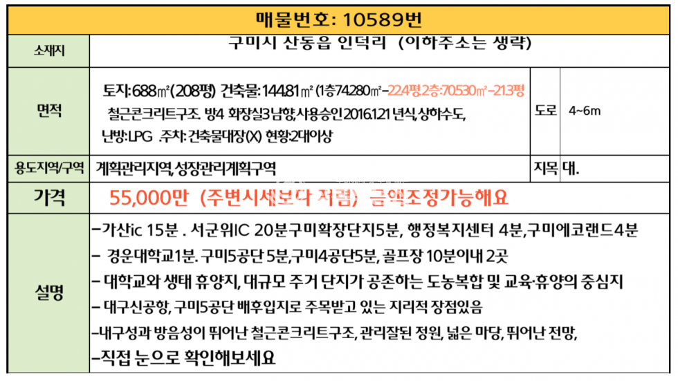 경북 구미시 산동읍 인덕리34-18 1동 완벽하게 관리된 정원과 최상의 컨디션을 자랑하는 2층 전원주택 매매 매물번호 10588 사진 7