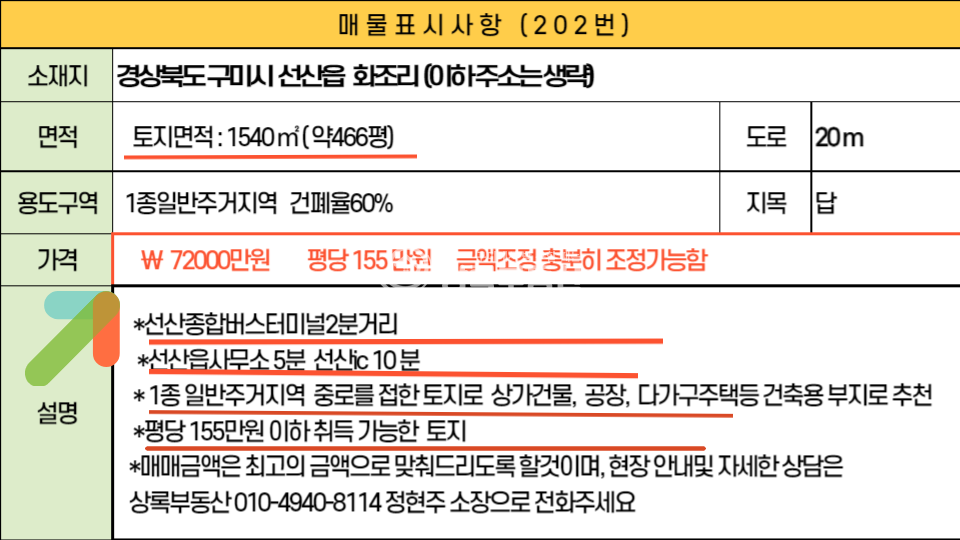 경북 구미시 선산읍 화조리 선산읍 화조리 상가및 전원주택부지매매 매매 매물번호 10183 사진 6