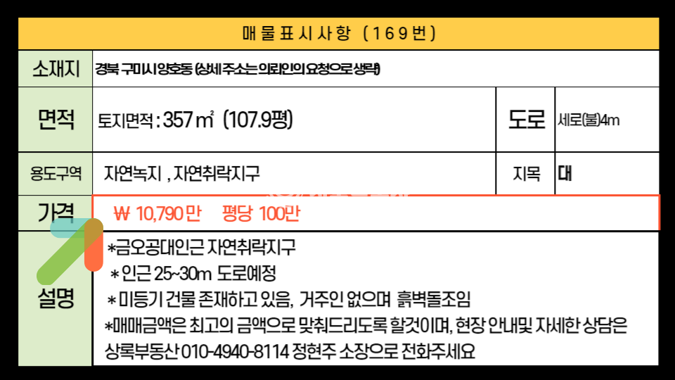 경북 구미시 양호동 구미시 양호동 전원주택지매매 매매 매물번호 10262 사진 6